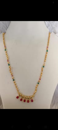 Gold Plated Traditional Indian Necklace Set with Ruby Stones and Pearls for Women