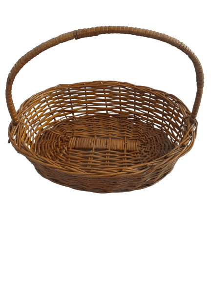 Wood Hand Made Picnic Basket with Handles and Stylish Basket