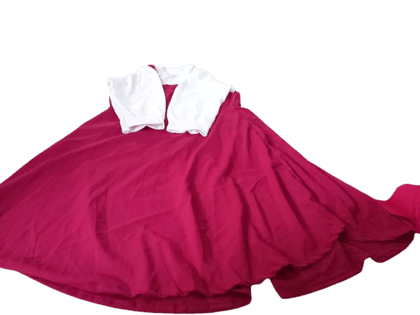 Red and White Long Sleeve Dress