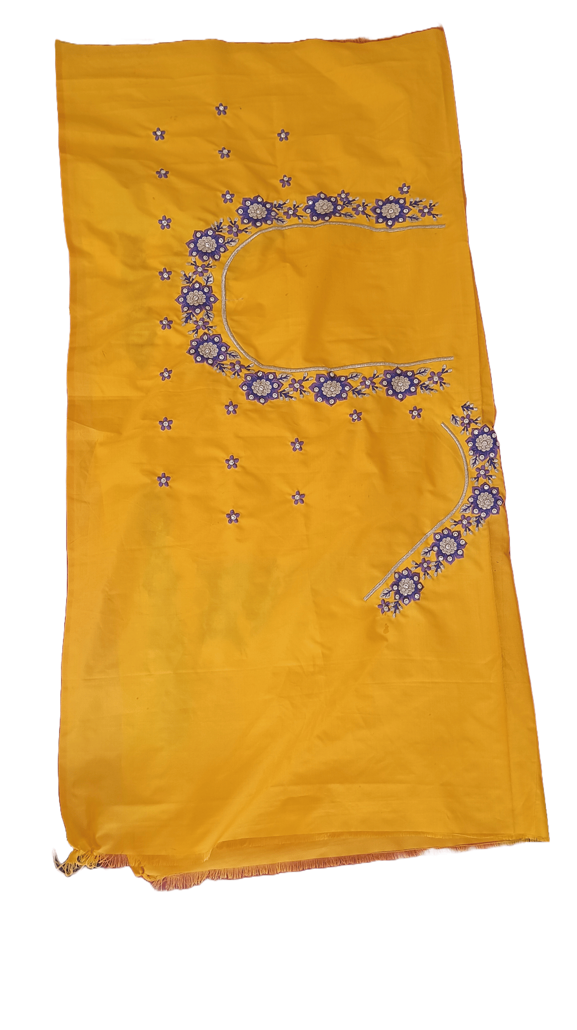 Yellow blouse with floral embroidery