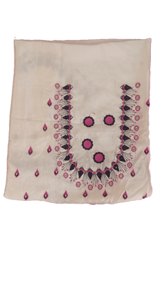 Exquisite Hand Embroidered Cream Georgette Blouse Piece With Zari, Beads and Thread Work - Perfect for Special Occasions