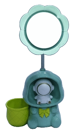 Cute Astronaut LED Night Light with Pen Holder and Mirror