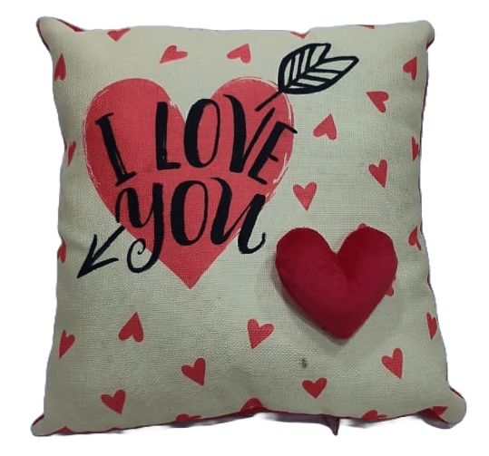 I Love You Decorative Throw Pillow with 3D Heart Accent - Perfect for Valentine's Day, Anniversaries, and Romantic Occasions