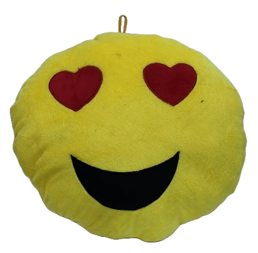 Yellow Smiley Face Emoji Plush Pillow - 12 Inches