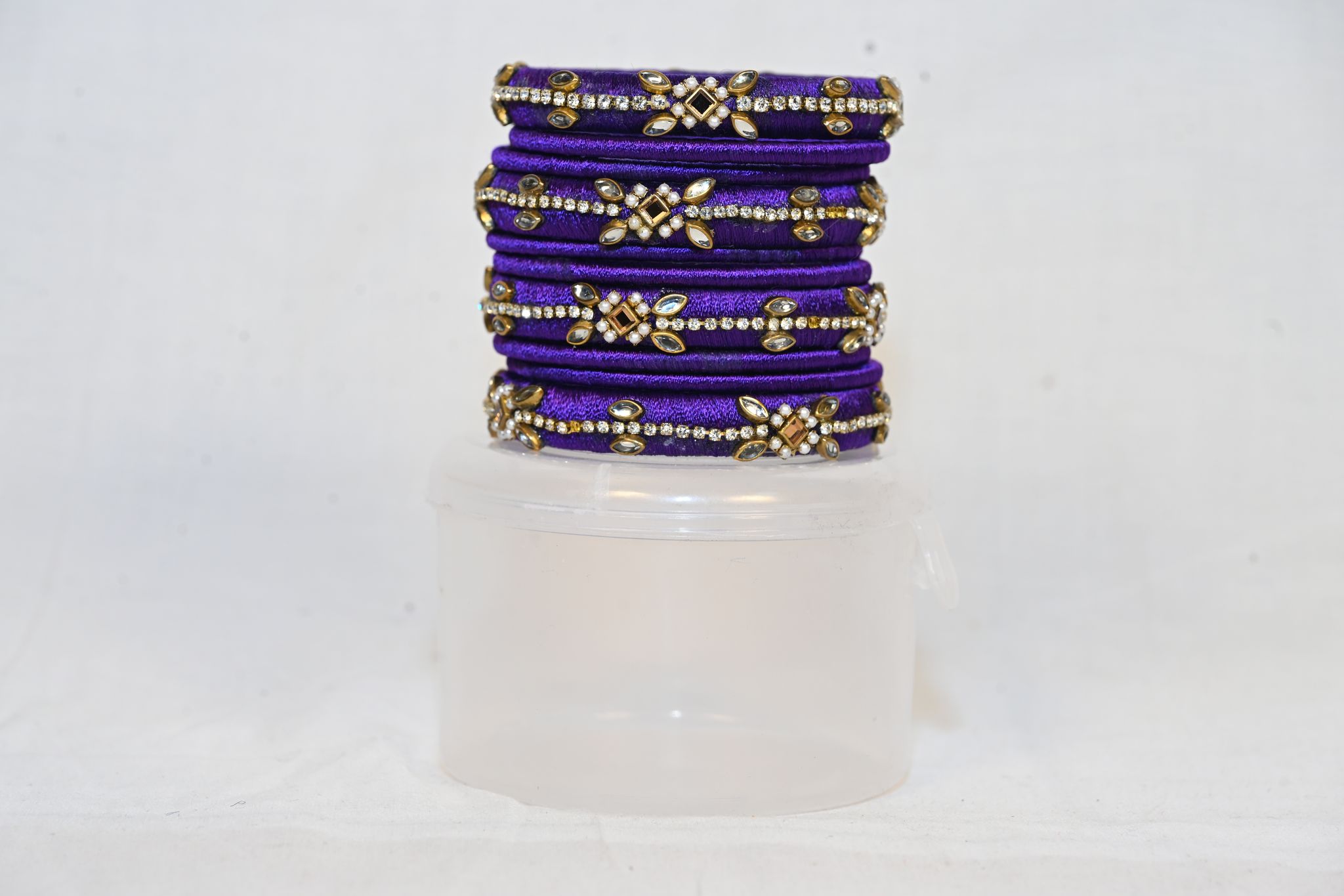 Set of 8 Designer Silk Thread Bangles