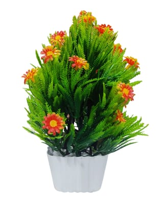 Artificial Potted Marigold Plant with Plastic Pot for Home Decor Artificial Potted Marigold Plant with Plastic Pot for Home Decor