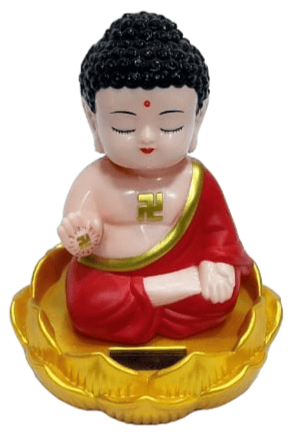 Solar Powered Buddha Figurine- Good Luck Buddha Charm