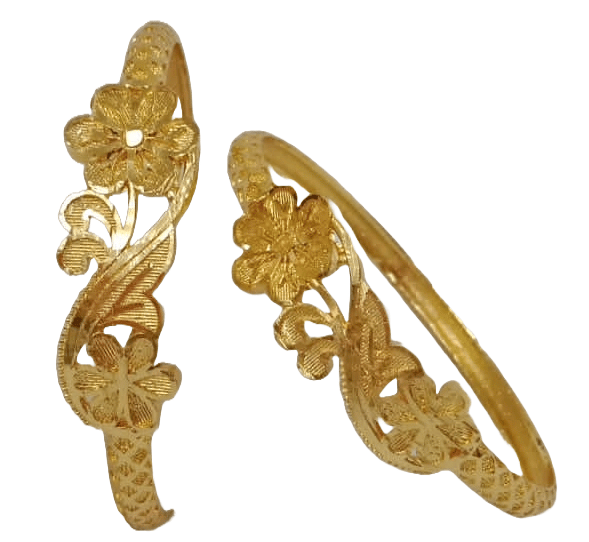 22K Yellow Gold Floral Design Ring for Women