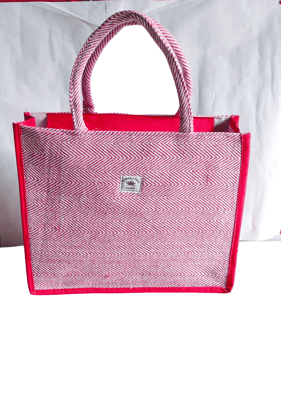 Tote Bag - Pink & White Chevron