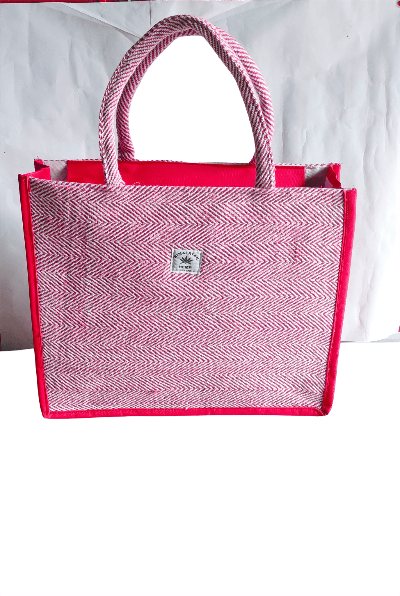Tote Bag - Pink & White Chevron