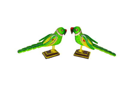 Handmade Wooden Parrot Set of 2 Handmade Wooden Parrot Set of 2