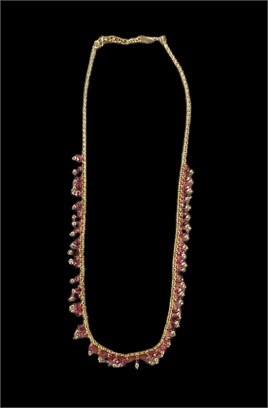 Delicate Gold Chain with Pink Beads Delicate Gold Chain with Pink Beads