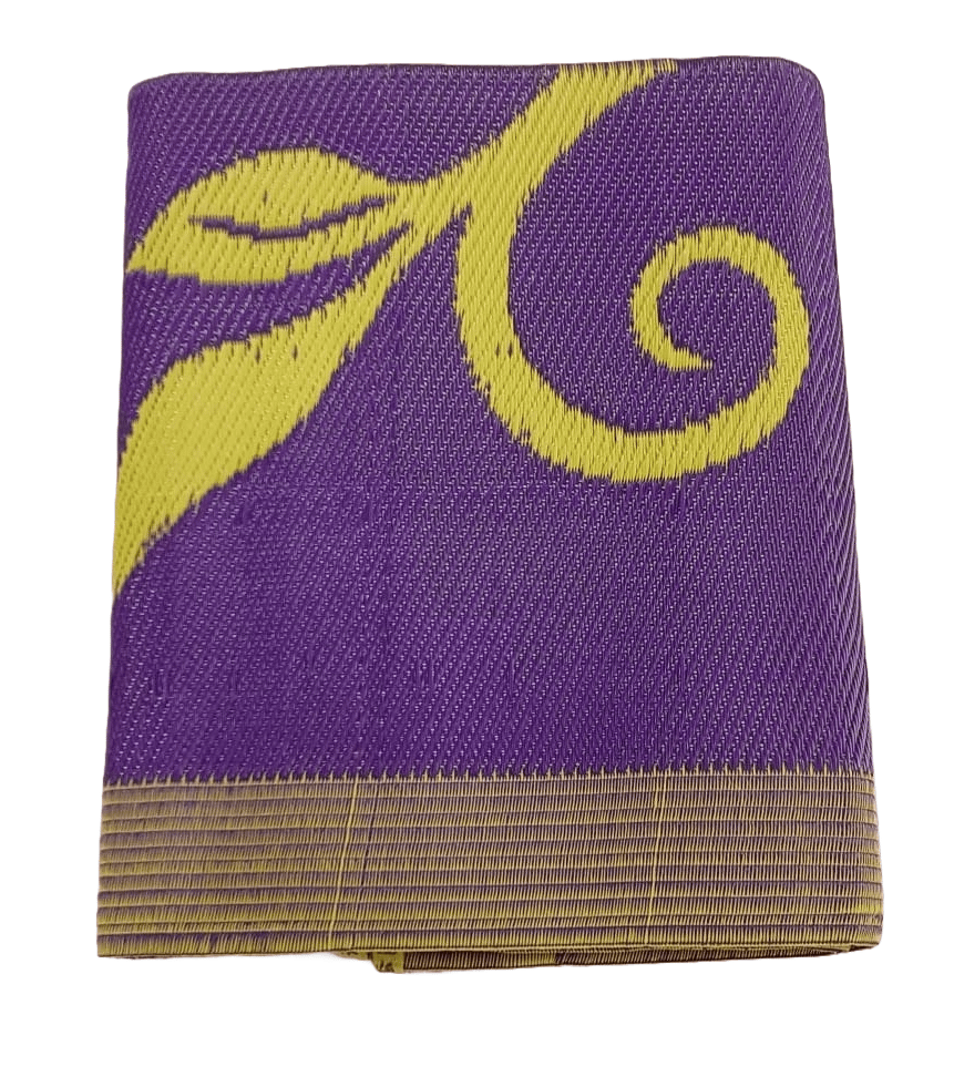 Purple and Yellow Plastic Woven Mat
