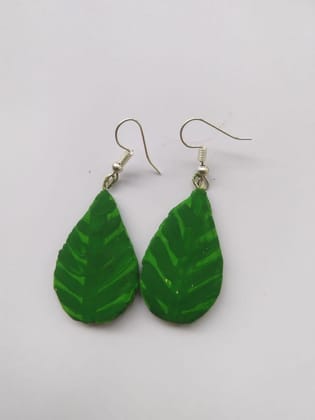 Green Leaf Earrings