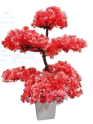 Artificial Cherry Blossom Bonsai Tree in White Pot