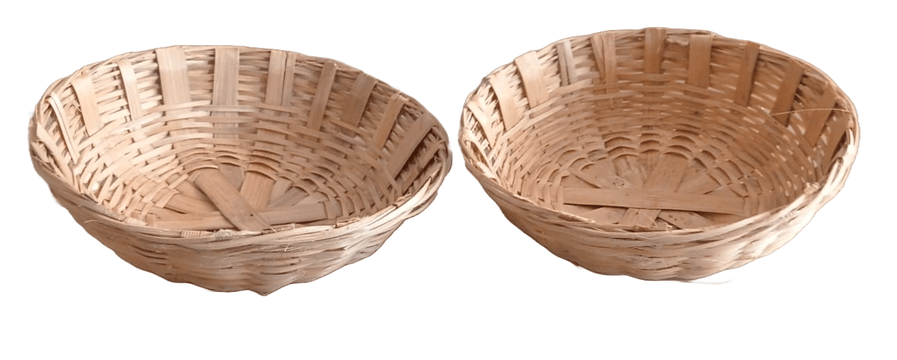 Set of 2 Wicker Nesting Bowls