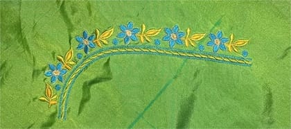 Green Embroidered Blouse Piece