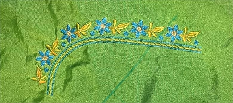 Green Embroidered Blouse Piece