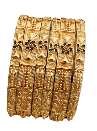 Gold Plated Bangles Set of 6