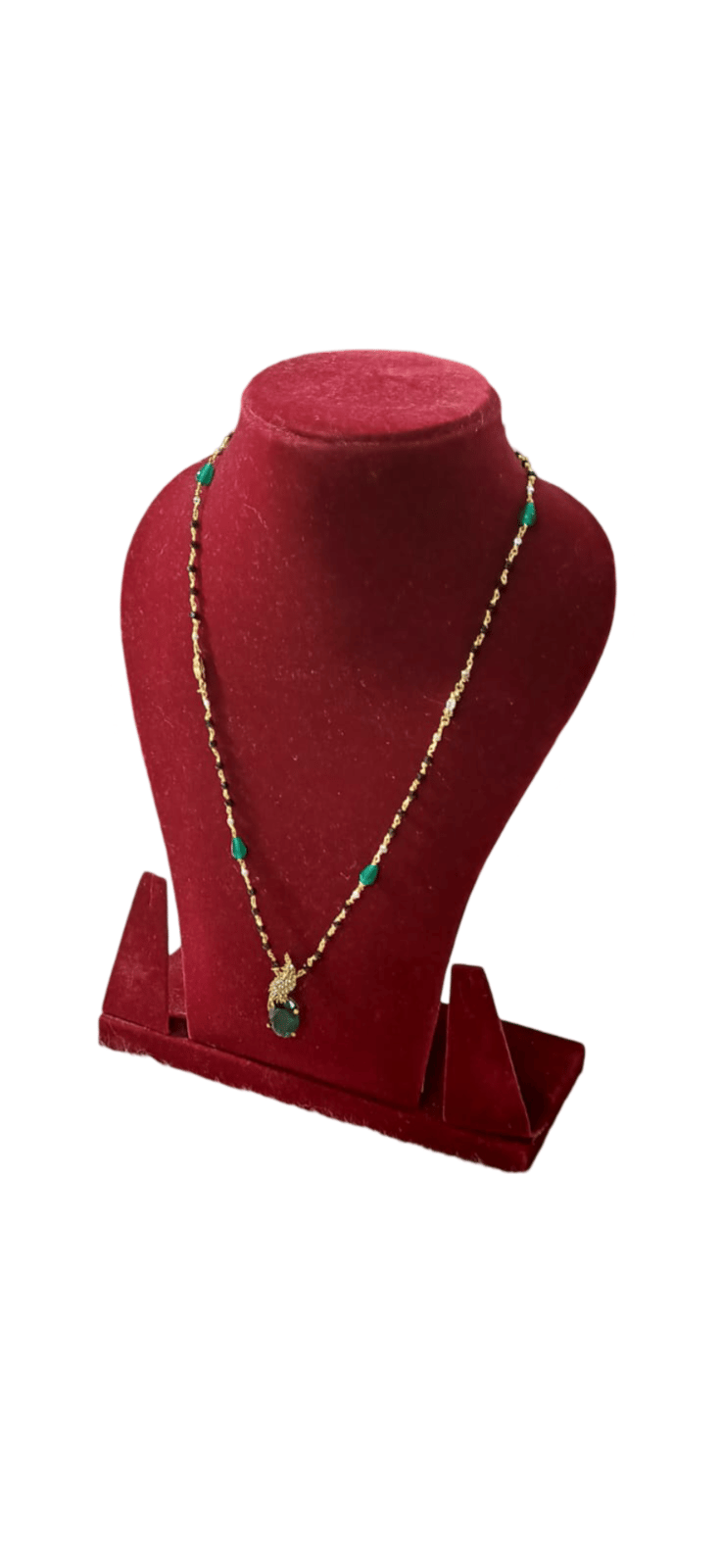 Gold Plated  Necklace Set with Green Stones for Women