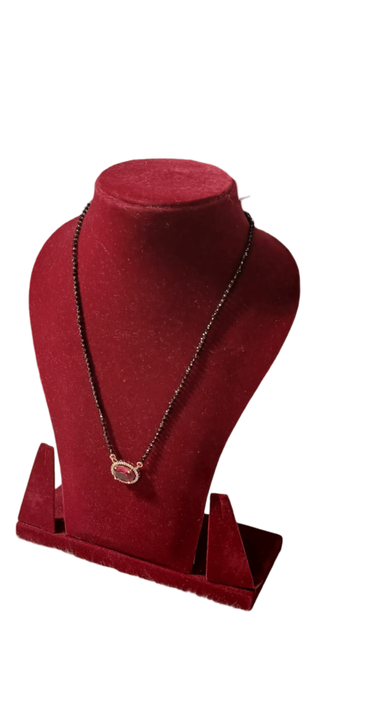 Black Beads Mangalsutra with Gold Plated Pendant for Women