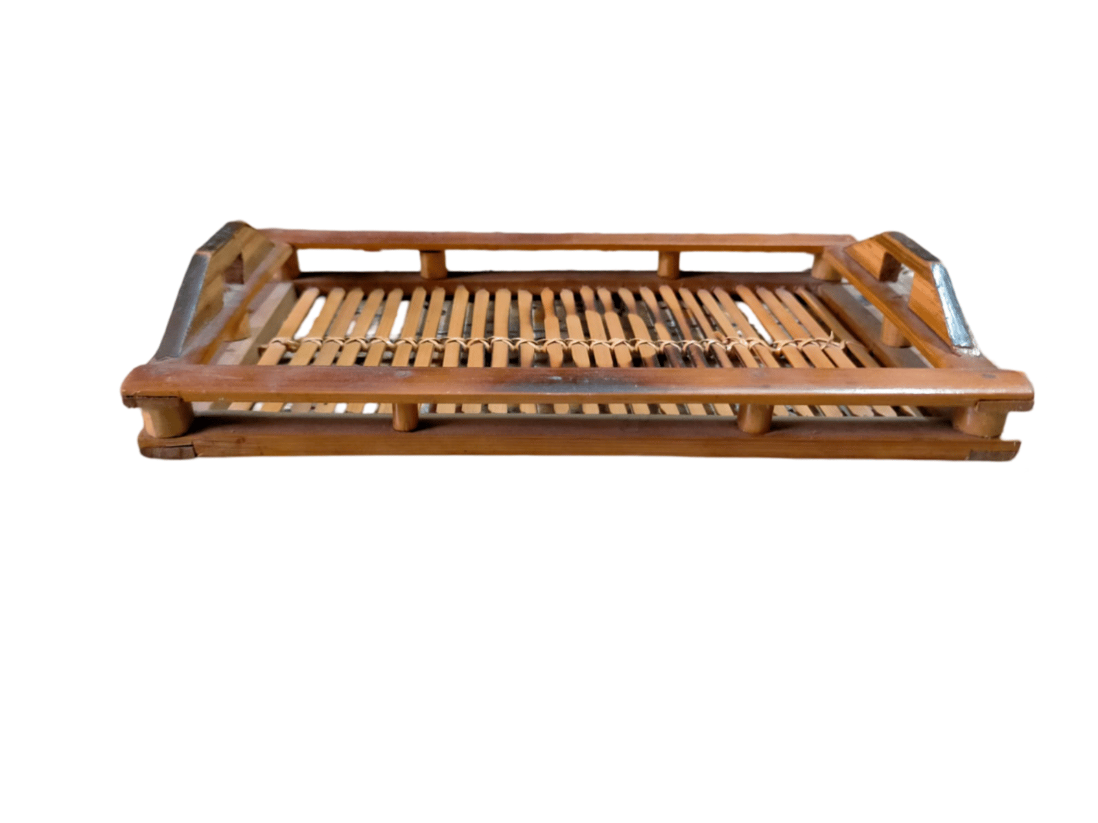Rectangular Bamboo Serving Tray with Handles