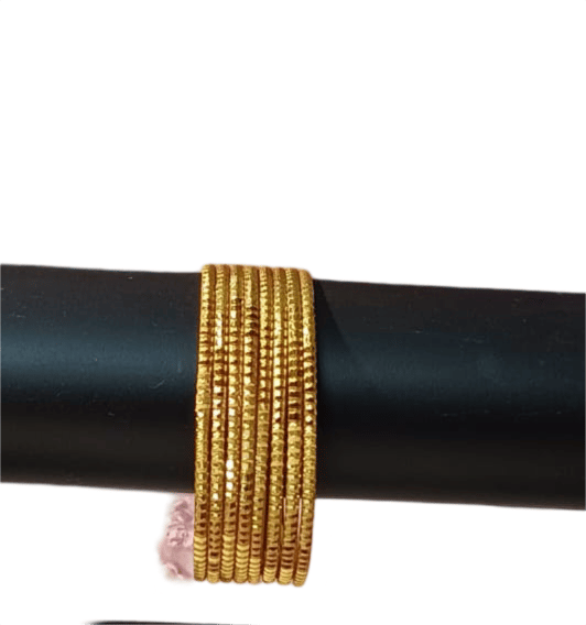 Gold Plated Metal Bangles Set of 8