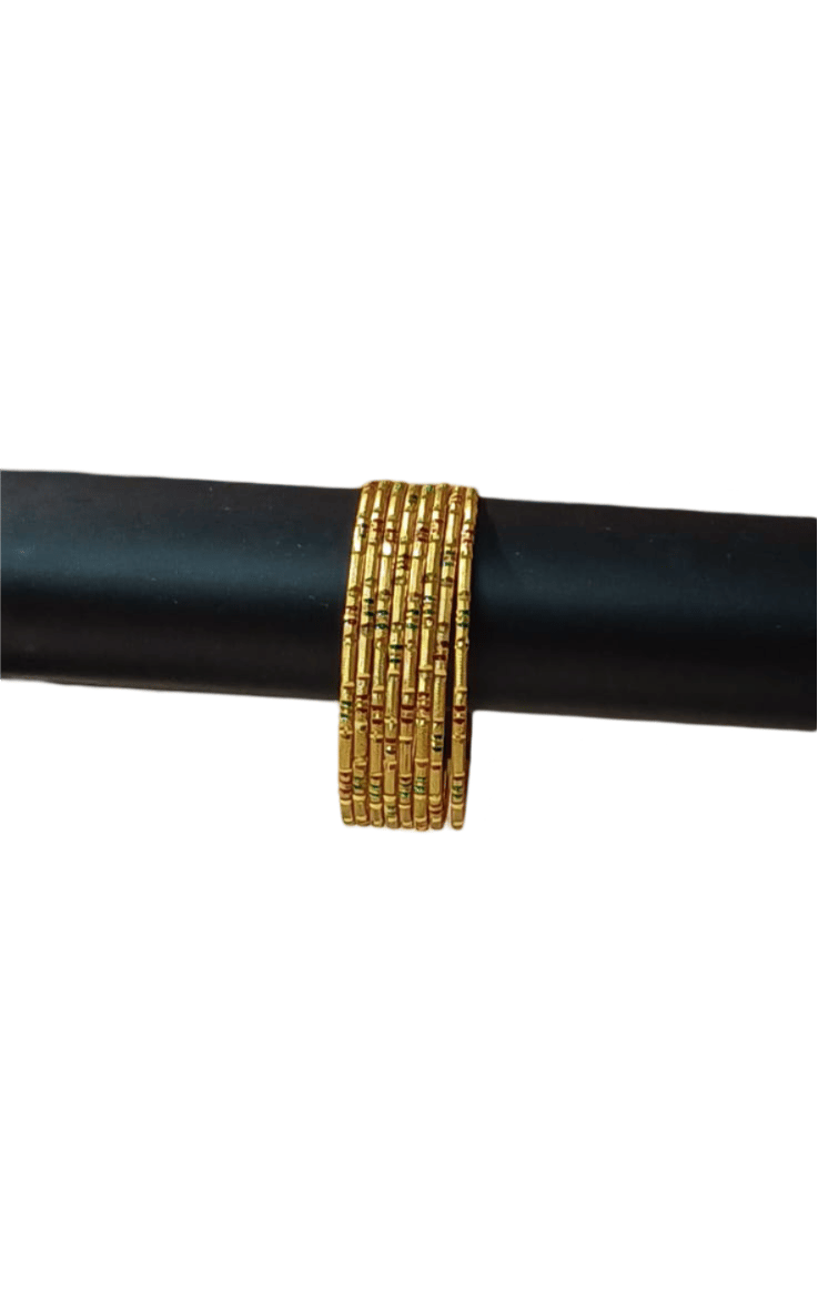 Gold Plated Multicolor Bangle Set of 8