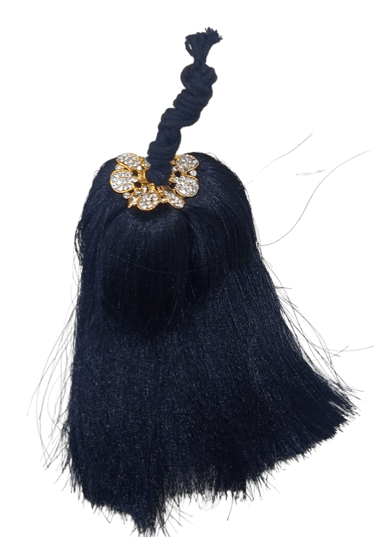 Black Tassel with Rhinestone Cap