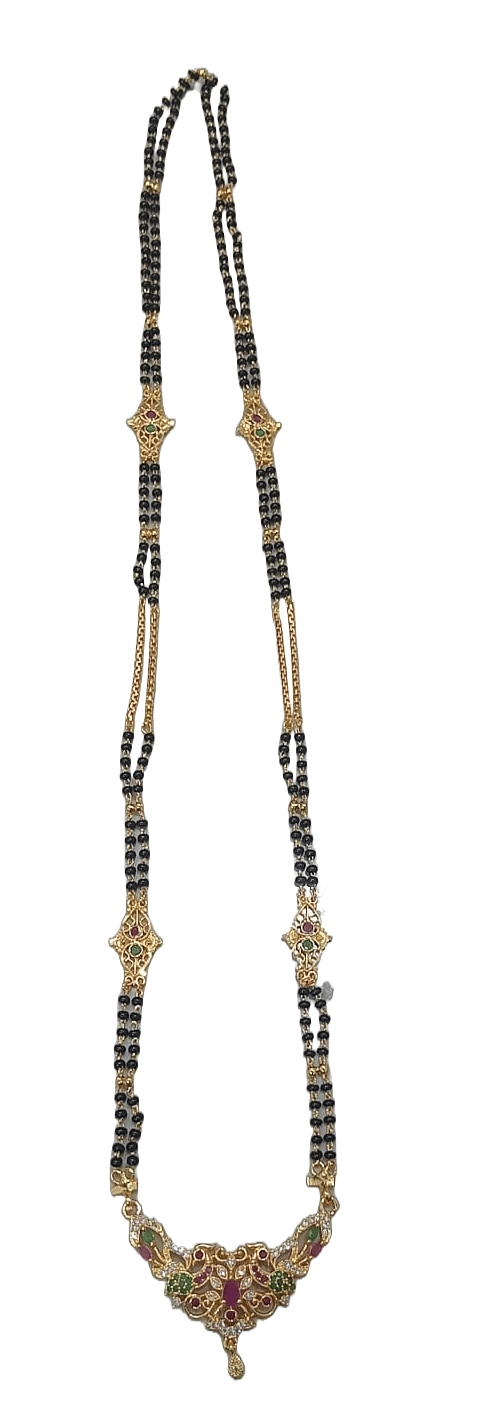 22K Gold Plated Traditional Indian Marathi Mangalsutra Necklace for Women