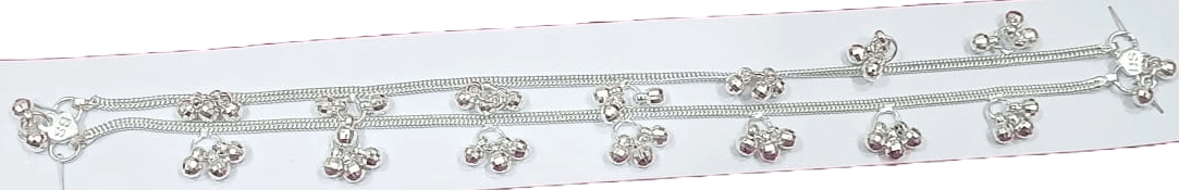 Delicate Silver Anklet with Bells