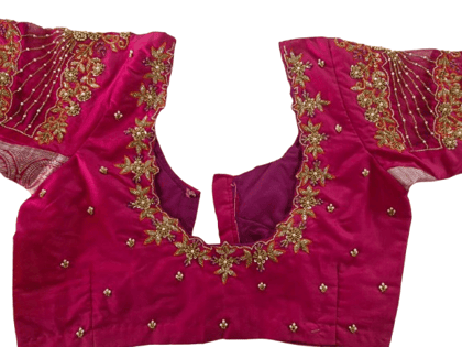 Embroidered Magenta Pink Silk Designer Blouse