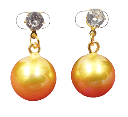Gold Plated Earrings with Faux Pearl Beads Gold Plated Earrings with Faux Pearl Beads