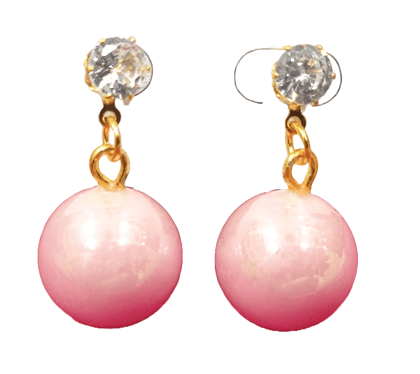 Elegant Simulated Pink Pearl Earrings Elegant Simulated Pink Pearl Earrings