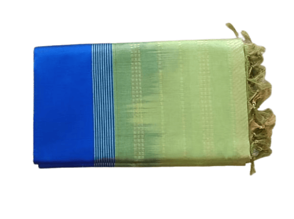 Green and Blue Kanchipuram Silk Saree With Blouse
