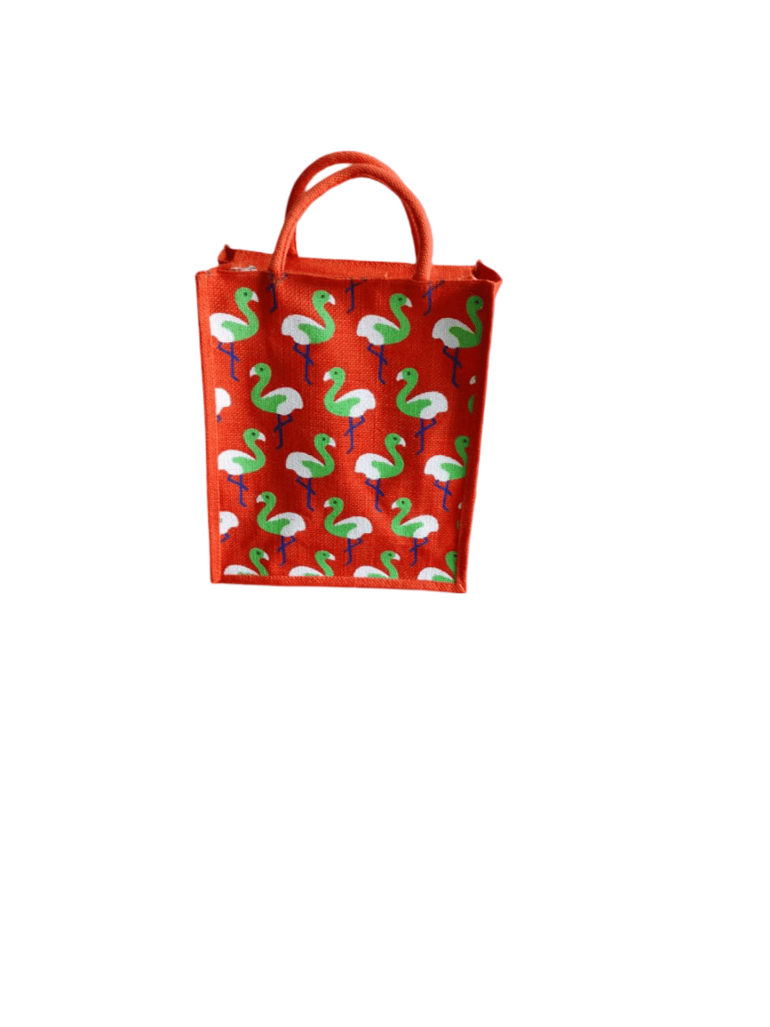 Flamingo Jute Lunch Bag