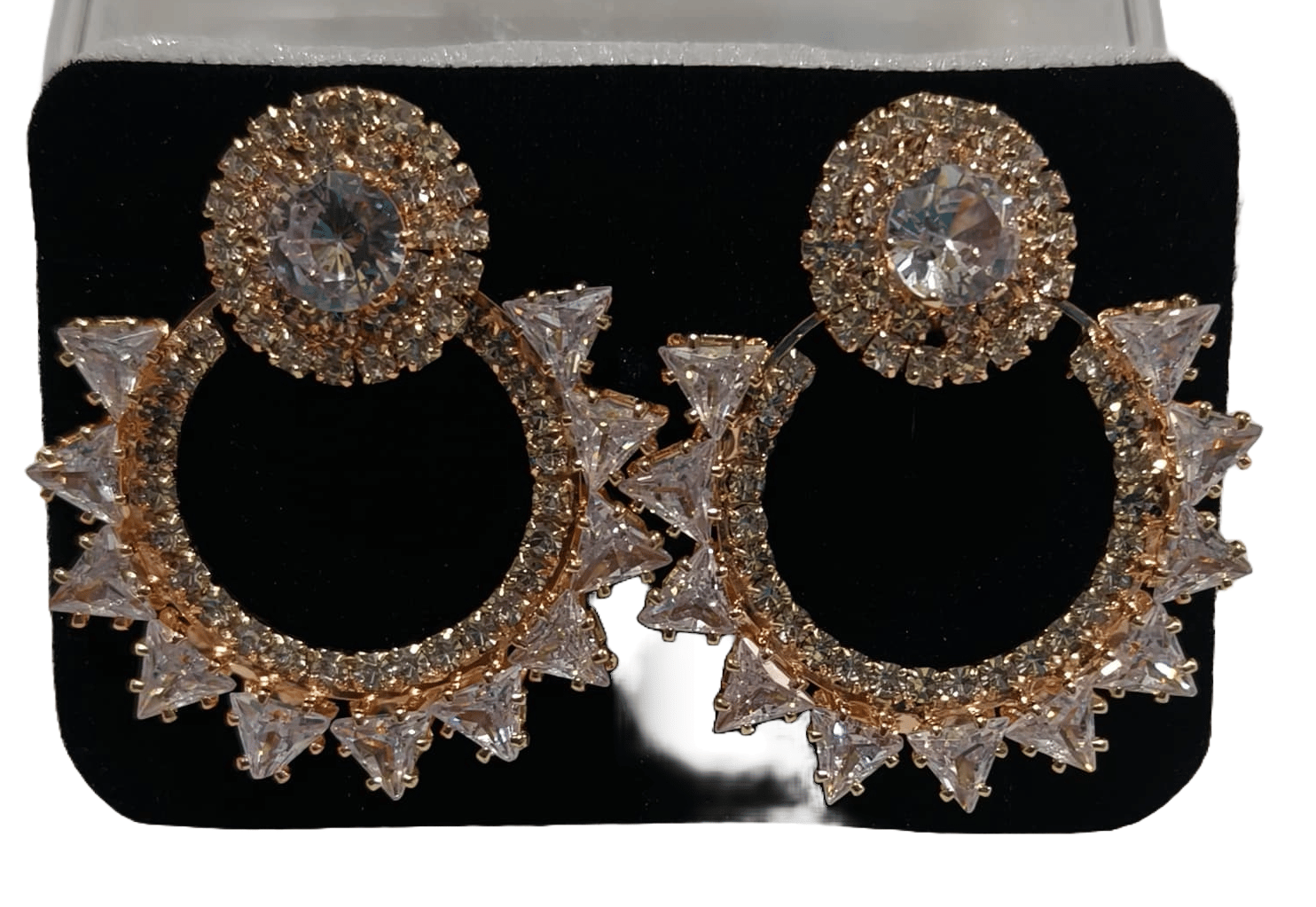 Gold Plated Cubic Zirconia Chandelier Earrings