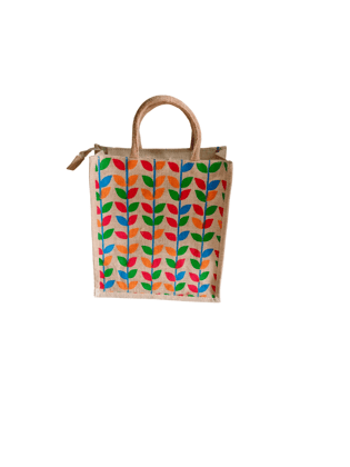 Colorful Jute Lunch Bag