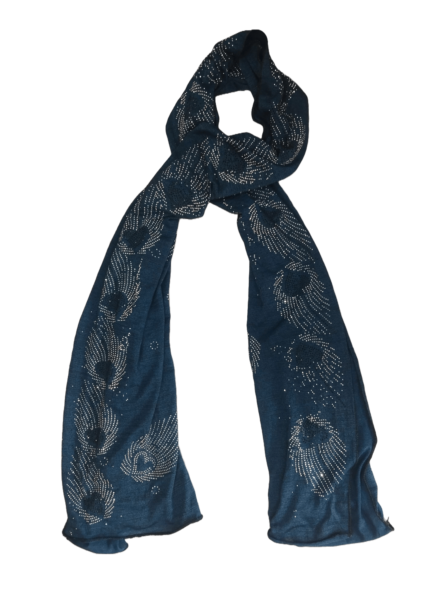 Women's Lightweight Floral Rhinestone Embellished Soft Scarf Shawl Wrap