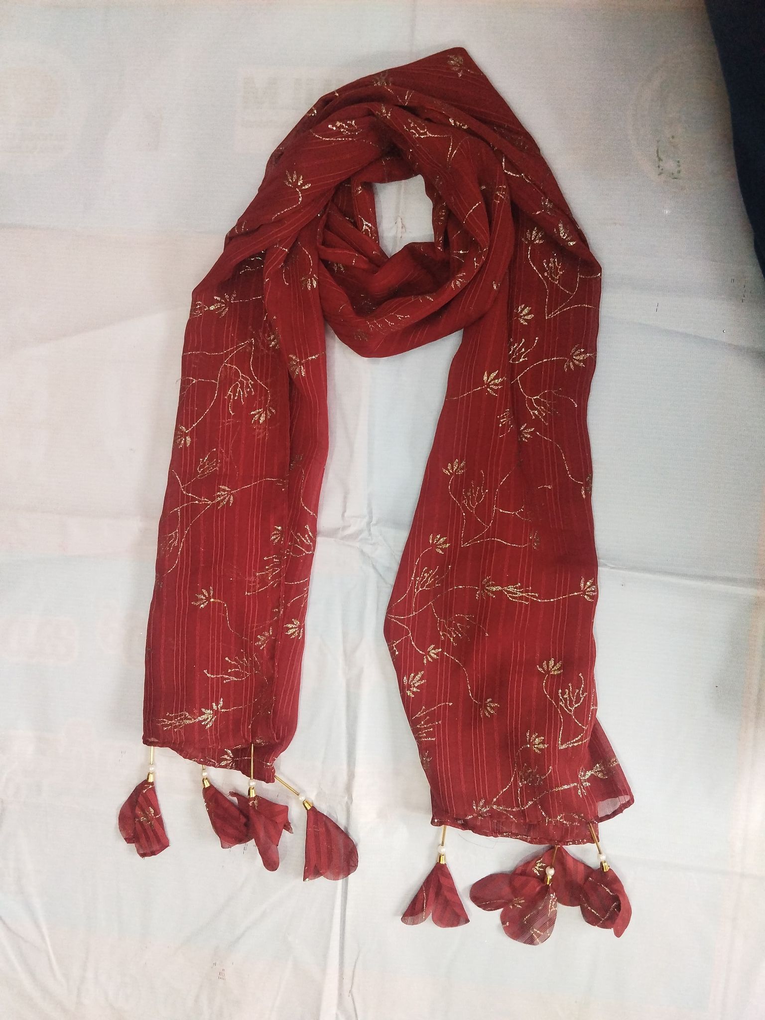 Women's Georgette Dupatta with Gota Patti Work and Latkans