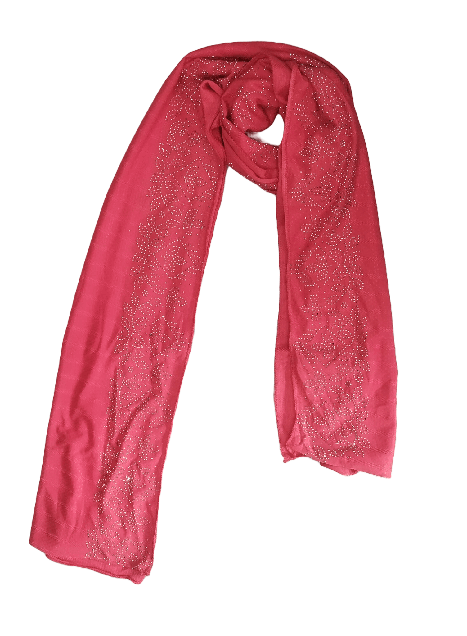 Women's Lightweight Chiffon Scarf with Rhinestone Floral Design