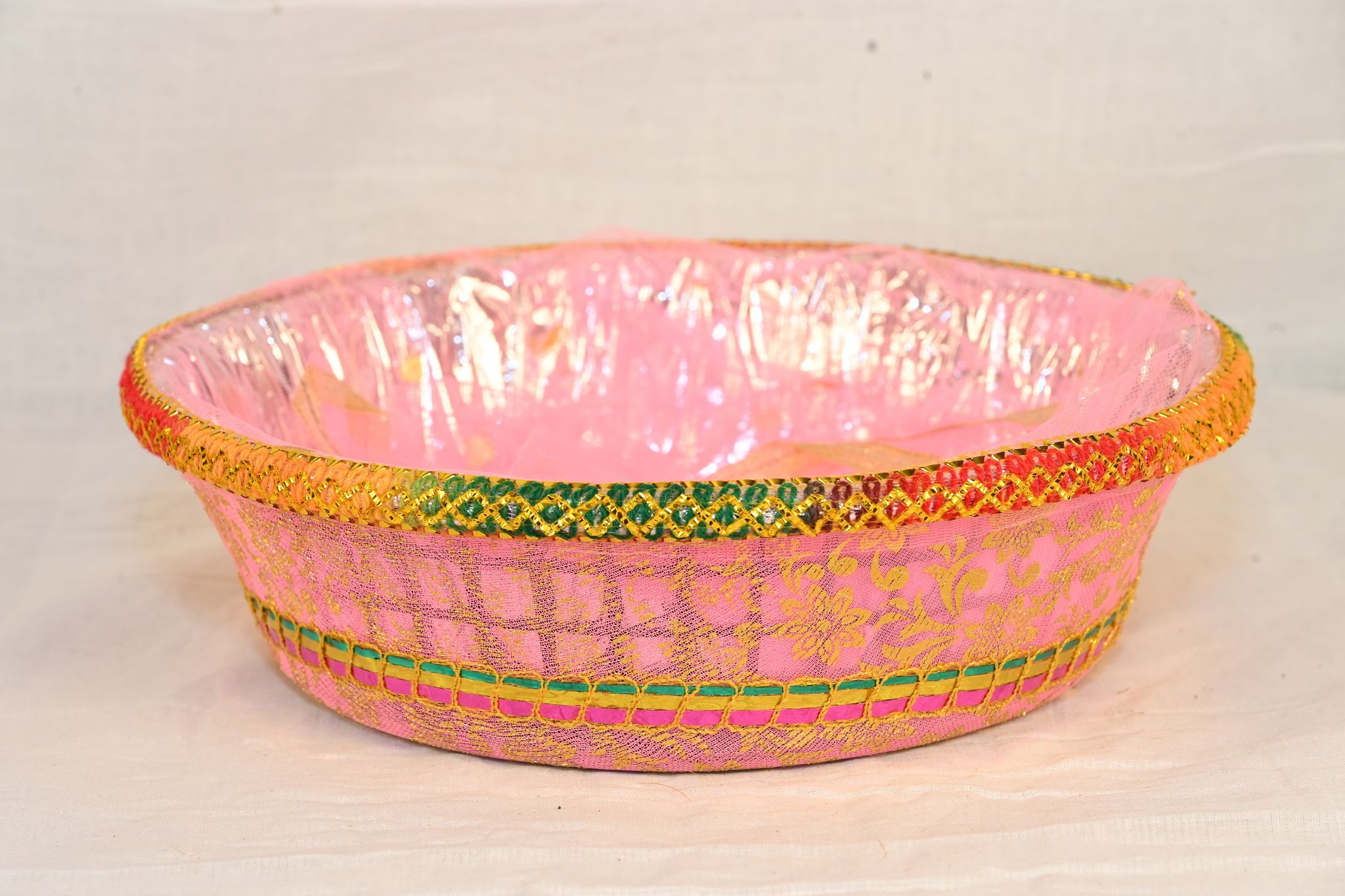 Pink and Gold Decorative Basket