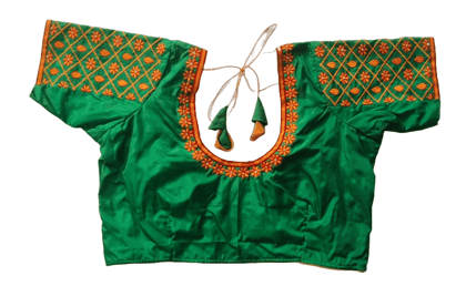 Green blouse with gota patti work