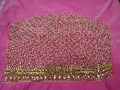 Embroidered Blouse Neckline with Beads and Pearls