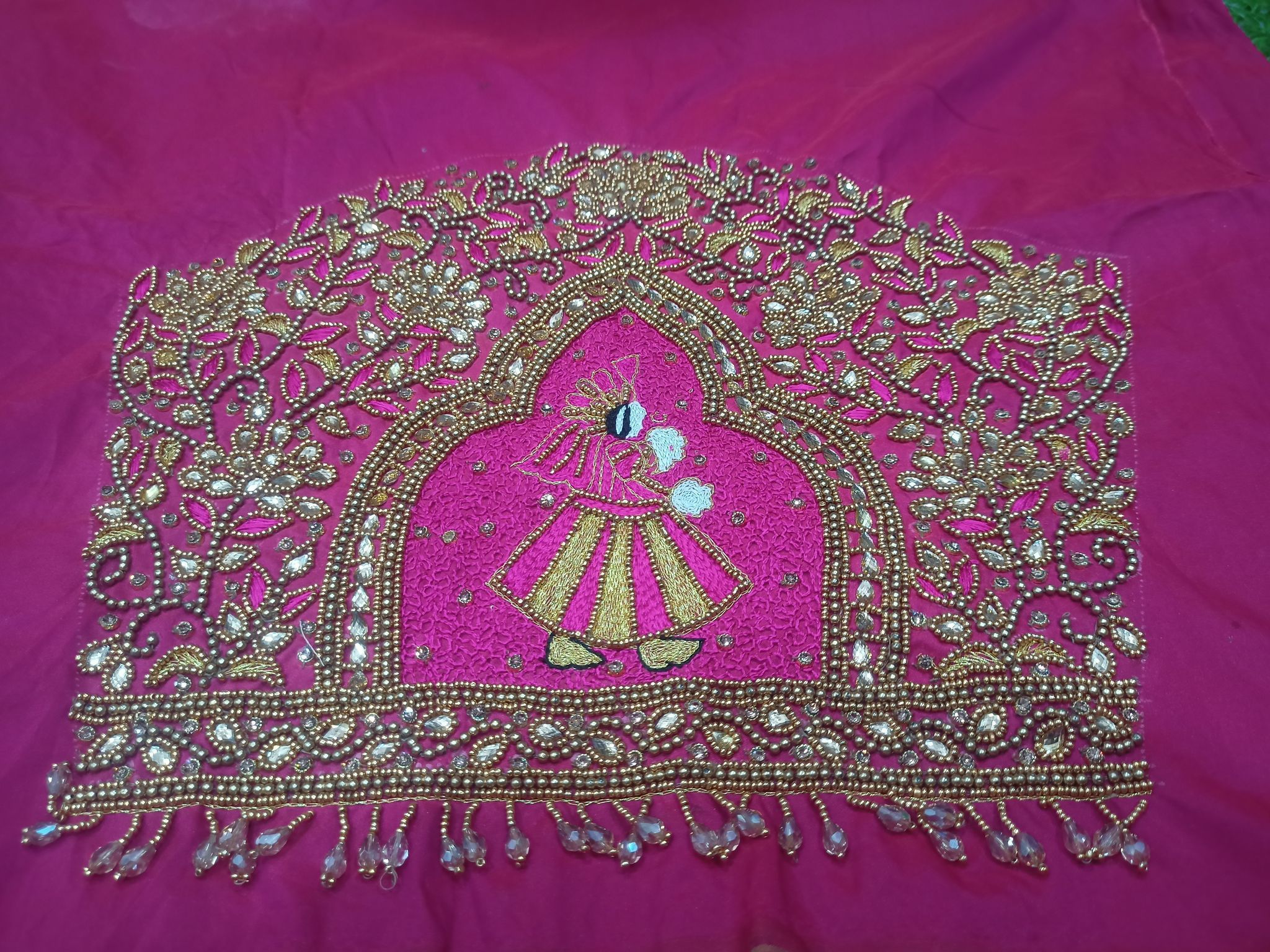 Embroidered Blouse Piece with Gota Patti Work