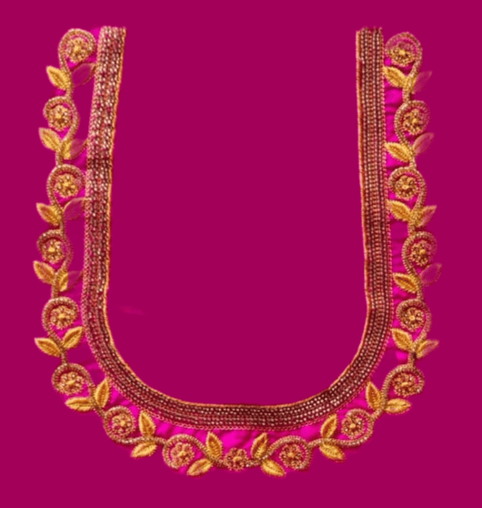 Indian Traditional Embroidery Saree Blouse Neck Design