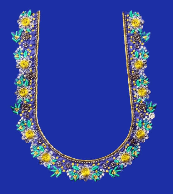 Indian Traditional Embroidery Work Blouse Neck Design