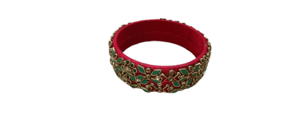 Pink and Blue Bangle Set with Rhinestones