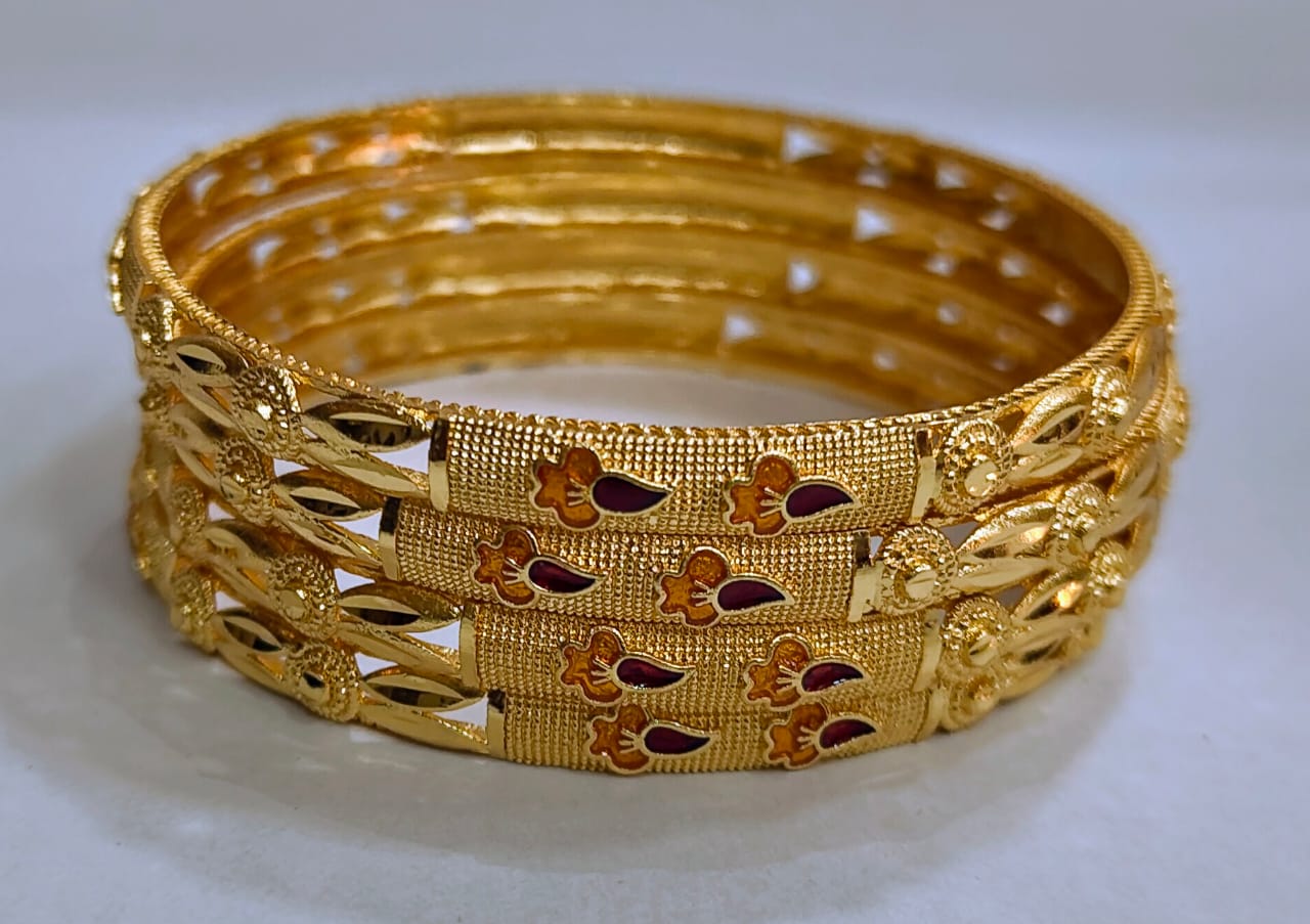 Gold Plated Designer Bangle Set of 4