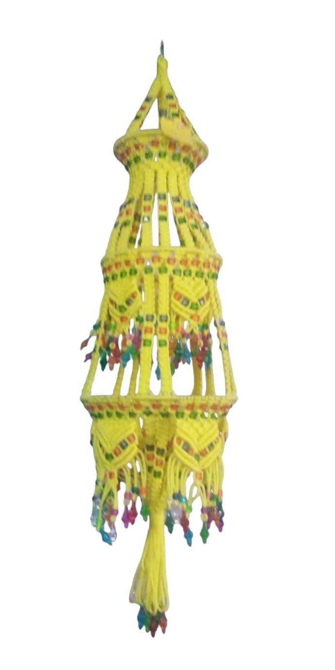Yellow Beaded Chandelier